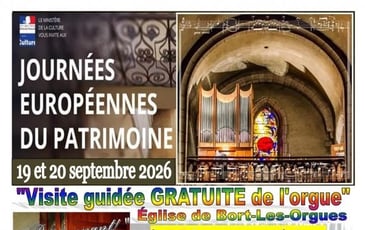 Visite guidée gratuite de l'orgue de l'église de Bort-les-Orgues