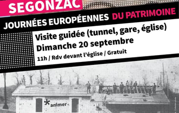 Visite guidée de l'église, la gare et l'ancien tunnel, Segonzac